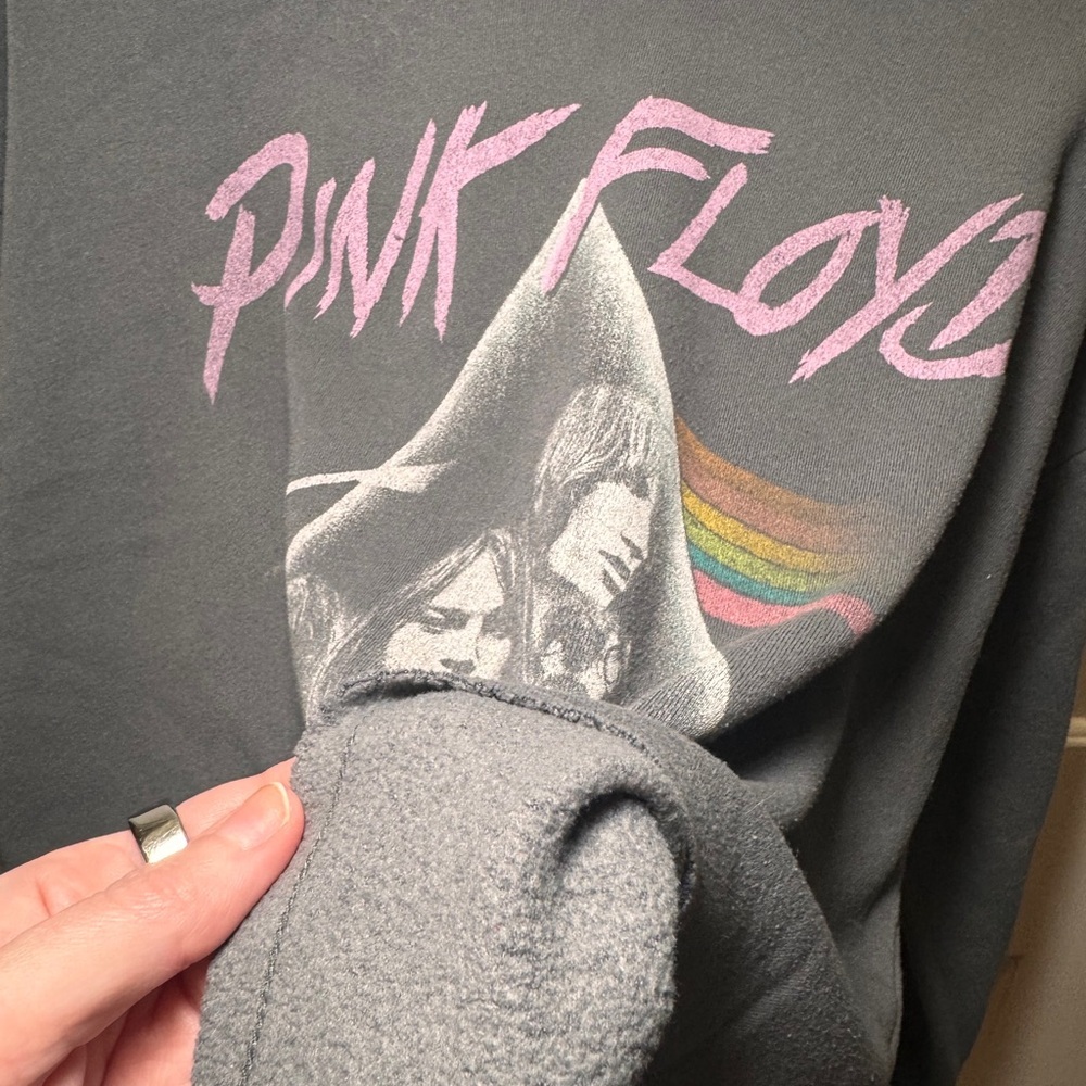 Cropped Pink Floyd Charcoal Oversized Sweatshirt - Picture 5 of 5
